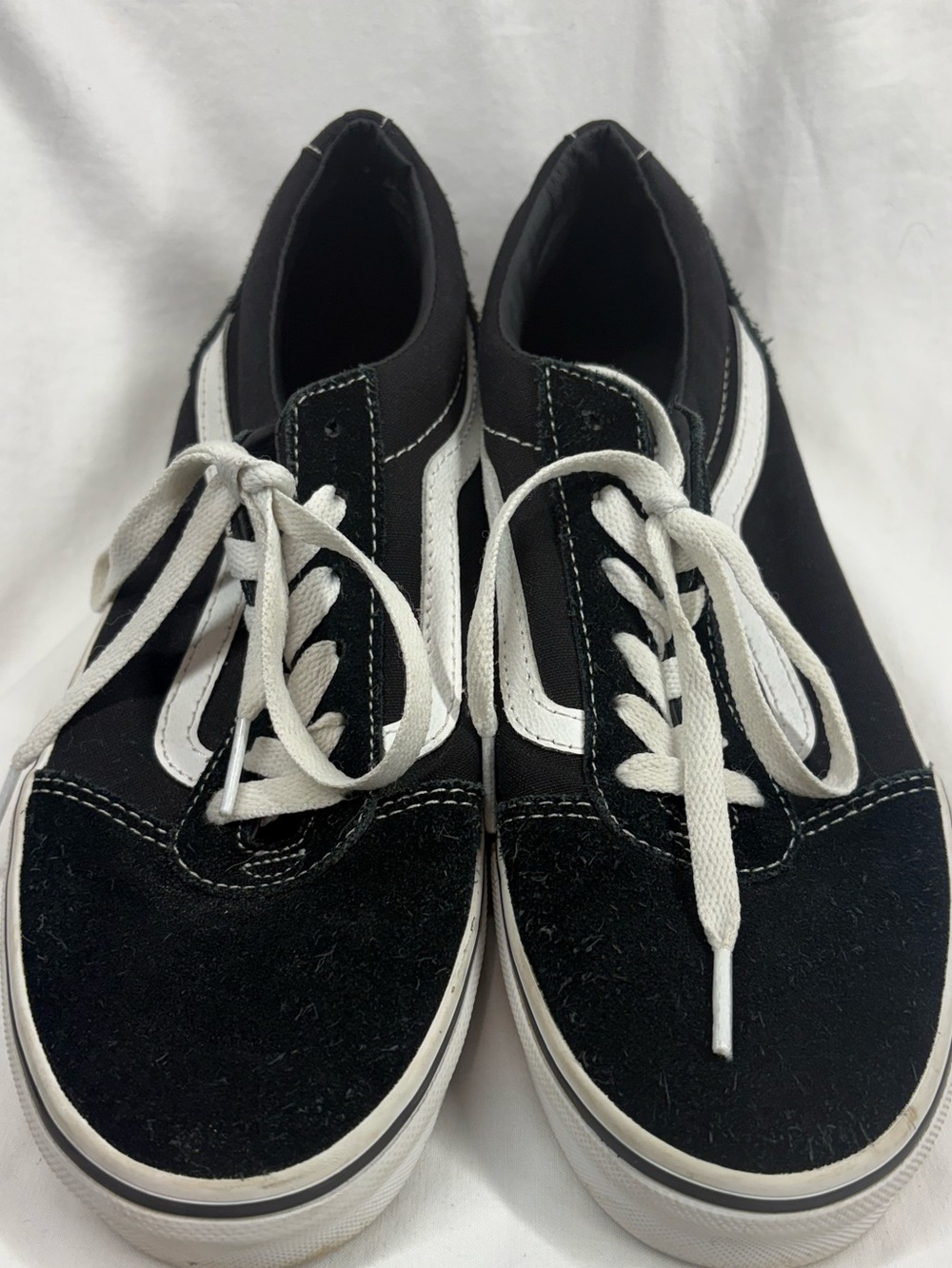 Vans Old Skool Black White Suede Canvas Sneakers Youth Size 6